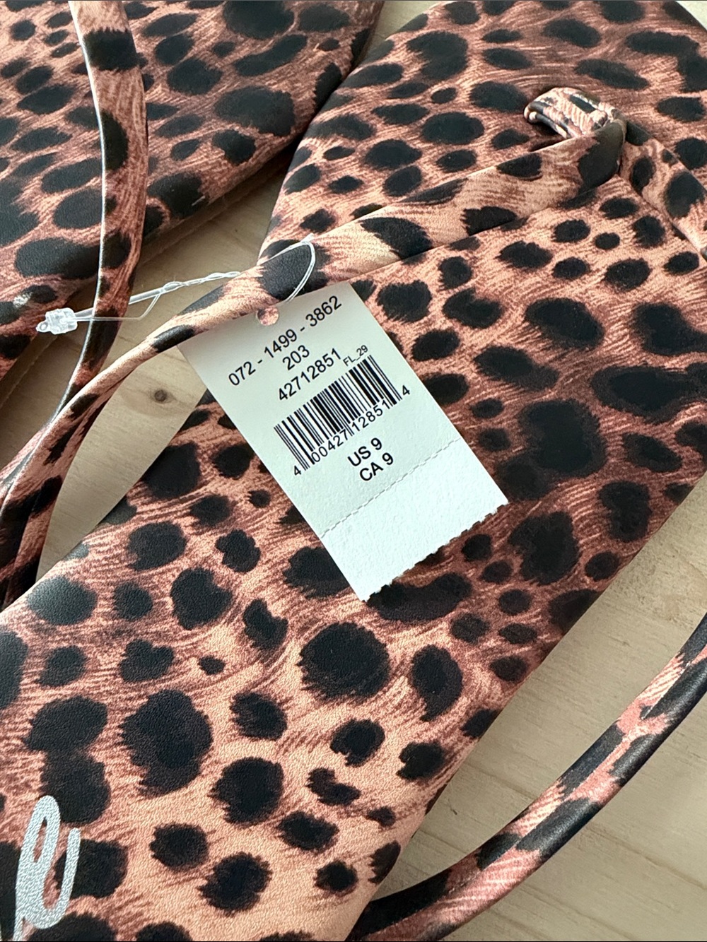 aerie Leopard Print Flip Flop Sandals - Pink/Black - Picture 2 of 3